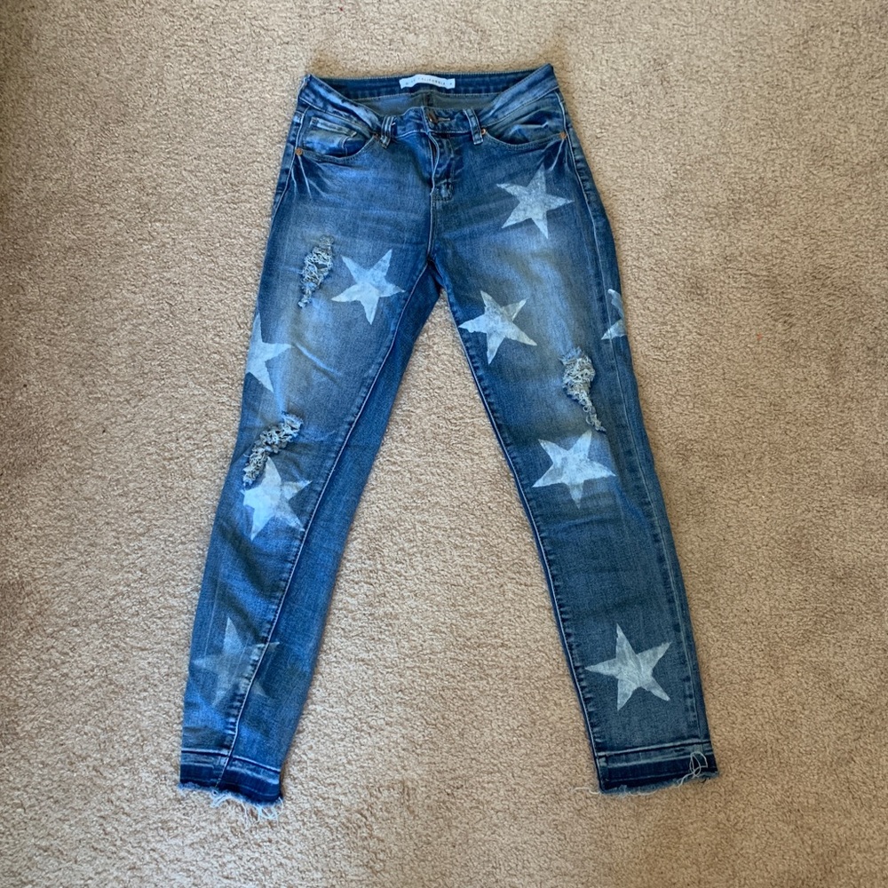 Ripped Hand Painted Star Jeans READ DESCRIPTION!